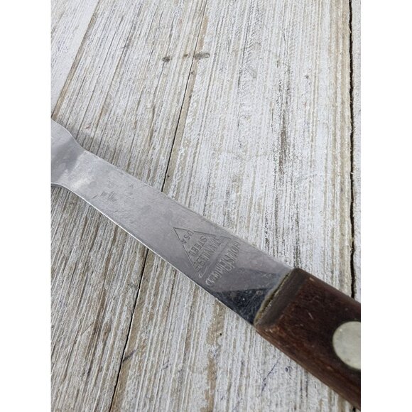 Vintage Household Stainless Steel Meat Fork 12" Wood Handle - Picture 4 of 7